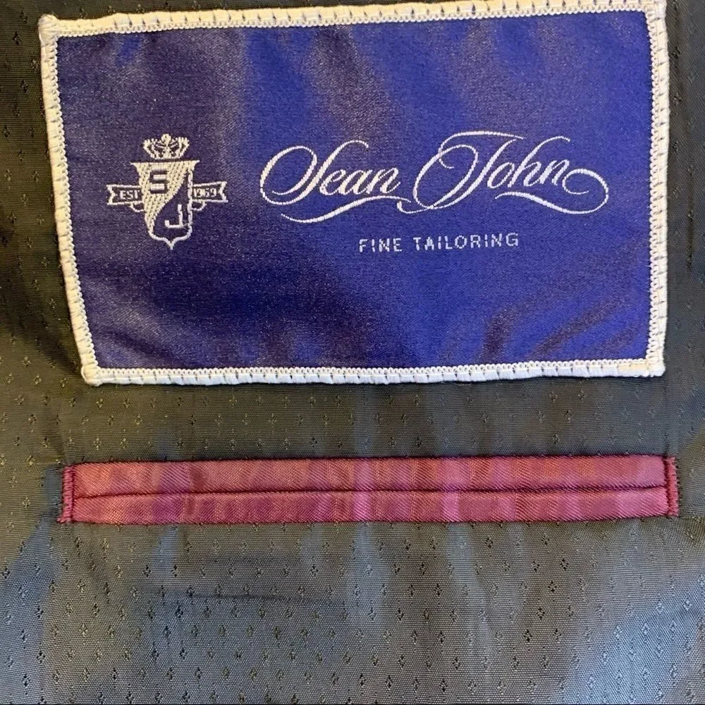 Sean John Black Two Button Sports Jacket Size 48R